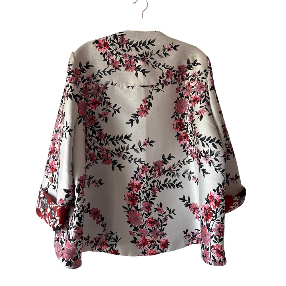 IC by Connie K Kimono Floral Colorblock Jacket, 2X - Picture 2 of 7